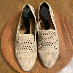 Joie Woven Leather Flats Loafers Tan W 8 Casual Beachy Comfortable